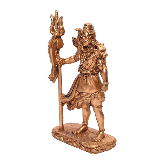 Cherishcraftt Shiva Statue Car Dashboard Idol, Shiv Ji for Birthday,Annivesary, Home & Office Pooja Room,Living Room Show Piece New House Warming Gift (Golden,Size -12 * 7 * 4 cm)