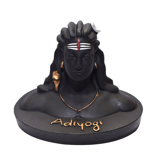 Adiyogi Shiva Statue for Car Dash Board, Pooja & Gift, Mahadev Murti, Idol, Lord Adiyogi Shankara for Home & Office Decor/Diwali Gifts Items (Black-5.5Inches)