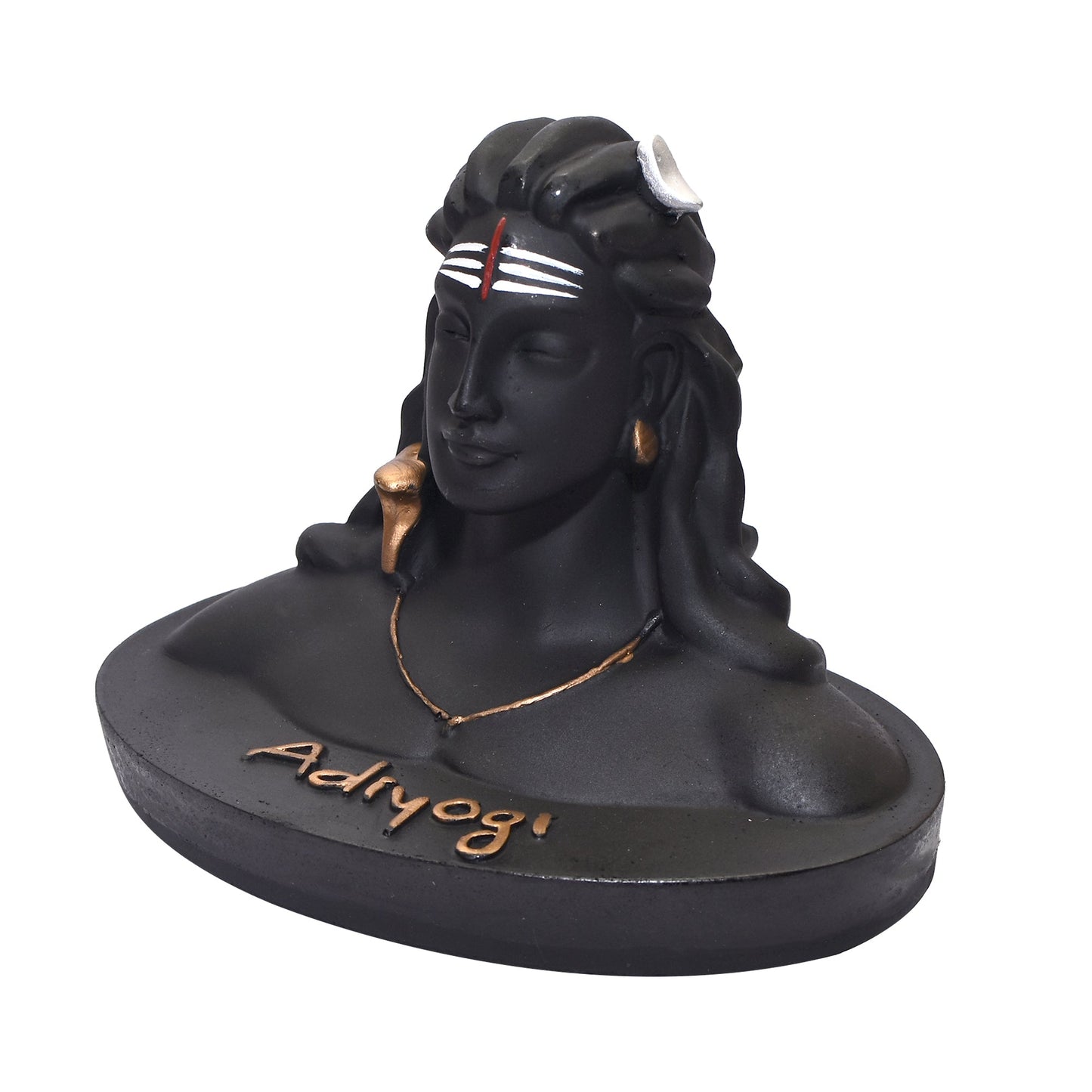 Adiyogi Shiva Statue for Car Dash Board, Pooja & Gift, Mahadev Murti, Idol, Lord Adiyogi Shankara for Home & Office Decor/Diwali Gifts Items (Black-5.5Inches)