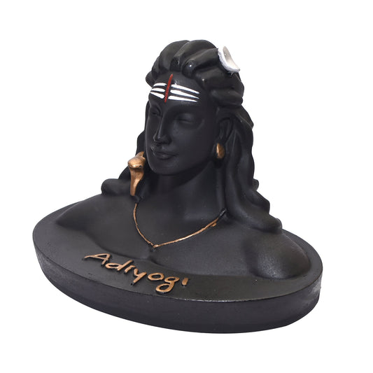 Adiyogi Shiva Statue for Car Dash Board, Pooja & Gift, Mahadev Murti, Idol, Lord Adiyogi Shankara for Home & Office Decor/Diwali Gifts Items (Black-5.5Inches)