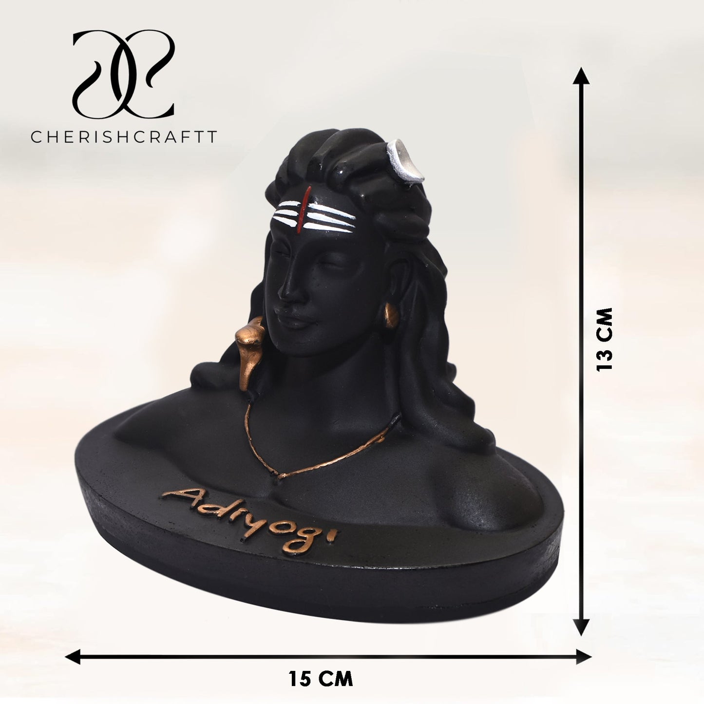 Adiyogi Shiva Statue for Car Dash Board, Pooja & Gift, Mahadev Murti, Idol, Lord Adiyogi Shankara for Home & Office Decor/Diwali Gifts Items (Black-5.5Inches)