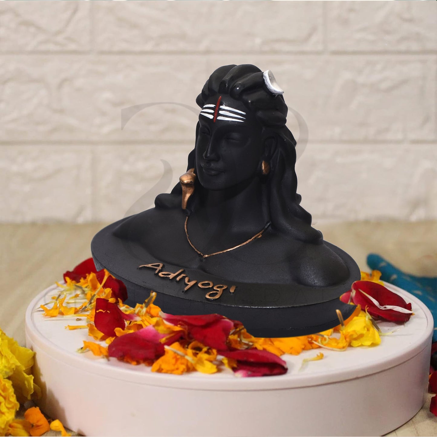 Adiyogi Shiva Statue for Car Dash Board, Pooja & Gift, Mahadev Murti, Idol, Lord Adiyogi Shankara for Home & Office Decor/Diwali Gifts Items (Black-5.5Inches)