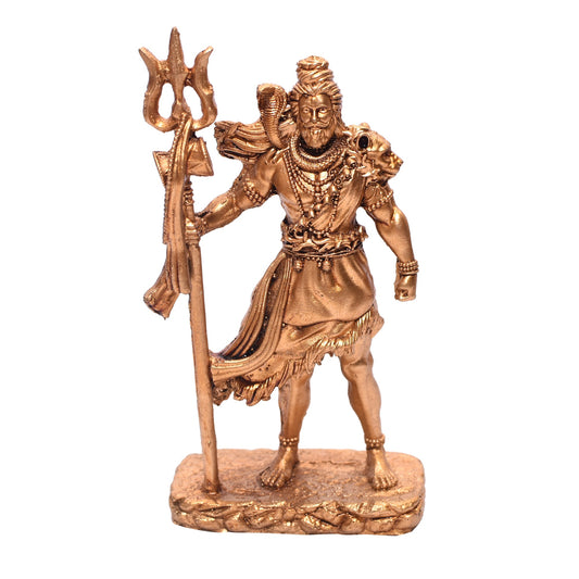 Cherishcraftt Shiva Statue Car Dashboard Idol, Shiv Ji for Birthday,Annivesary, Home & Office Pooja Room,Living Room Show Piece New House Warming Gift (Golden,Size -12 * 7 * 4 cm)